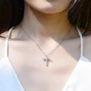 Kuololit 3.0mm Moissanite Cross Pendants For Women Solid 925 Sterling Silver Handset Luxury Necklace for Engagement Bridal Gifts