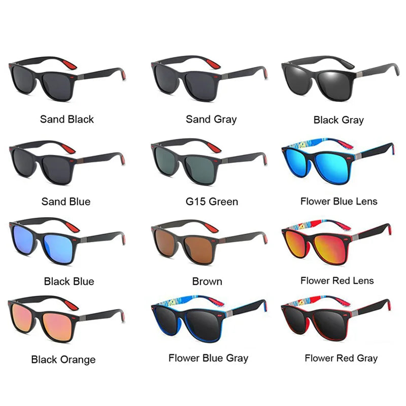 Brand Designer Polarized Sunglasses Men Women Driver Shades Male Vintage Sun Glasses Female Spuare Mirror Summer Oculos De Sol