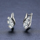 2023 New Fashion Black Hoop Earrings For Women Classic Silver Color Trendy Spinel Engagement I217