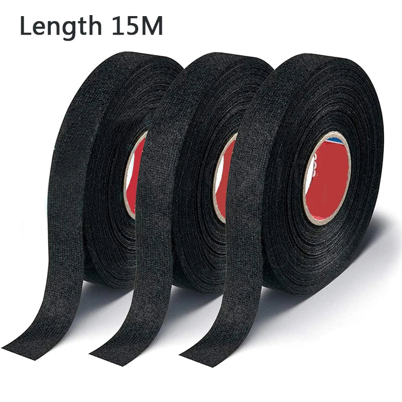 15M Heat Resistant Tape Coroplast Adhesive Automotive Cloth Tape For Car Cable Harness Wiring Fabric Loom Electrical Heat Tape