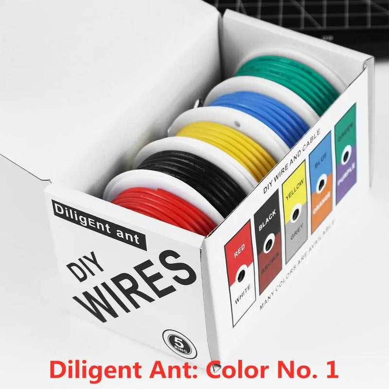 High quality super soft silicone wire and cable household DIY 5 colors mixed box wire tinned pure copper