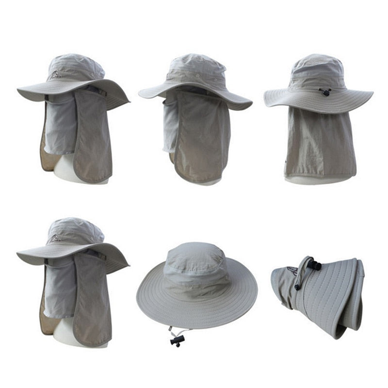 Outdoor Mountain Climbing Bucket Hat Large Round Brim Sun Block Quick Drying Fishing Hats Summer Sun Cap For Travel New