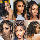 TOMO Pre-twisted Passion Twist Crochet Hair 8 Inch Ombre Synthetic Bomb Twist Braids Short Wavy Curly Spring Twist Crochet Hair