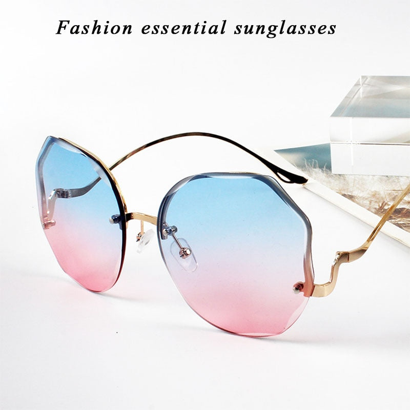 2022 Rimless Sunglasses Fashion Sunglasses Women Tide Vasos Decorativos Luxury Lunette De Soleil Femme Vintage Zonnebril Dames