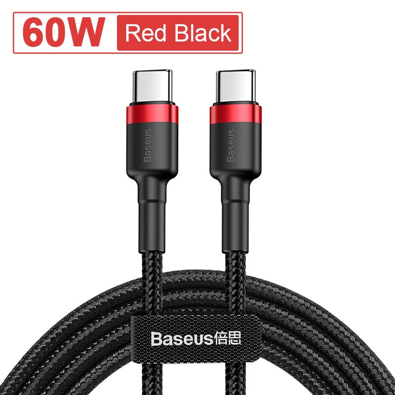 Baseus 100W USB C to USB Type C Cable for MacBook Pro Quick Charge 4.0 Fast Charging for Samsung Xiaomi mi 10 Charge Cable