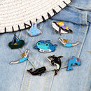 Lapel Pins  Badge Enamel Pins Brooches Whale Shark Dolphin Ocean Animals Underwater World Fishfor Kids Fashion jewelry Accessory