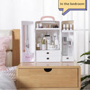 Double Door Makeup Storage Box Dressing Table Skin Care Product Finishing Box Lipstick Finisher Beauty Box Beauty Makeup Toolbox