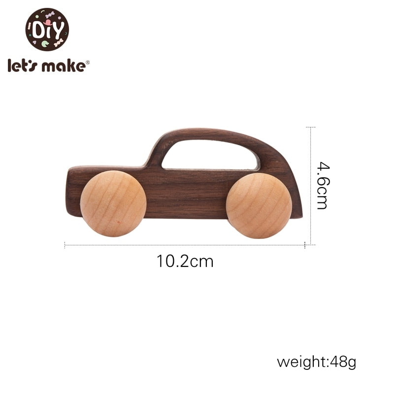 Let's Make Wooden Baby Toys 0 12 Month 1PC Toys For Babies Beech Car Hedgehog Elephant Educational Infants Developmental Newborn