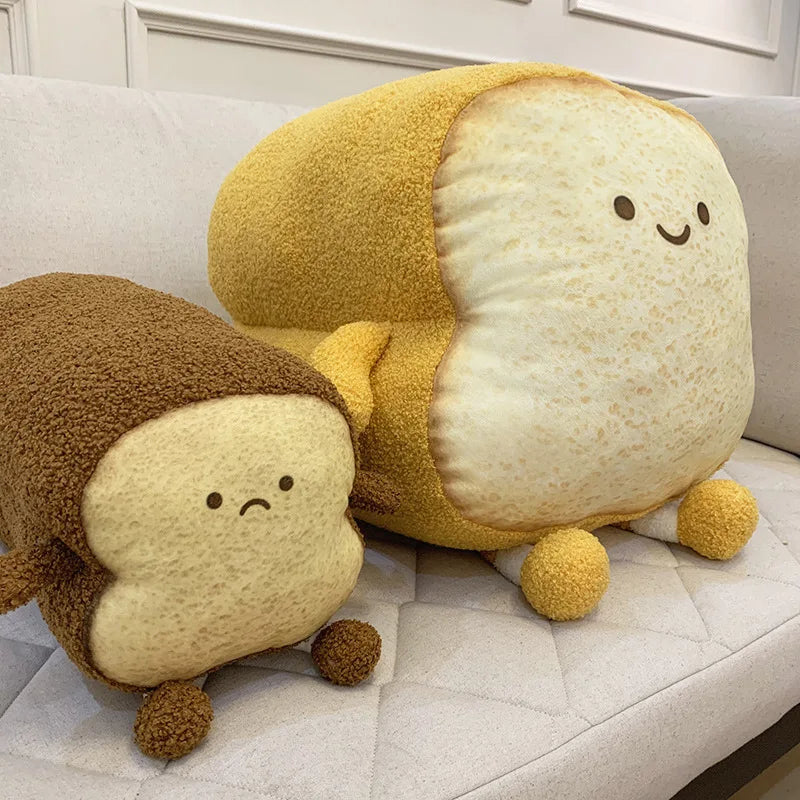 NEW Cute Happy/Sad toast Plush Toy Plush Pillow Gift With Sleeping Baby Stuffed Sofa Back Cushion Children Baby Birthday Present