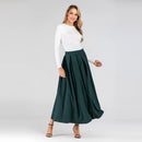 Faldas Largas Mujer Pleated A Line Long Skirt Abayas For Women Maxi Vestidos  Jupe Longue Femme Musulman Elegant Modest Clothing