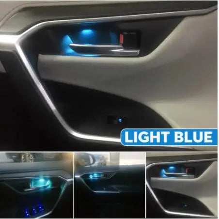 Car LED Door Bowl Armrest Atmosphere Light Interior Lights Decoration Door Bowl Handle Frame Light for Toyota RAV4 2019 2020