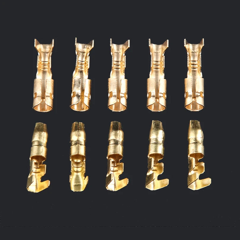 50/100Sets 4.0mm Female and Male Bullet Terminals Connector Gold Brass Wire Connector And Insulating Sleeves for Car