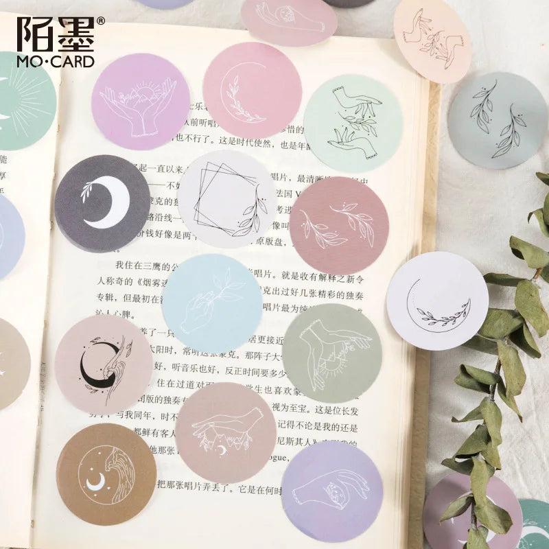 45 Pcs Moon River Scrapbooking Stickers Stars Moon Stickers For Journal Planners Suitcase Diary Arts Diy Craft