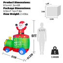 180cm Christmas Lighted Inflatable Santa Claus with Train LED Light Toy Christmas Outdoor Decoration Yard Prop Parties Ornament
