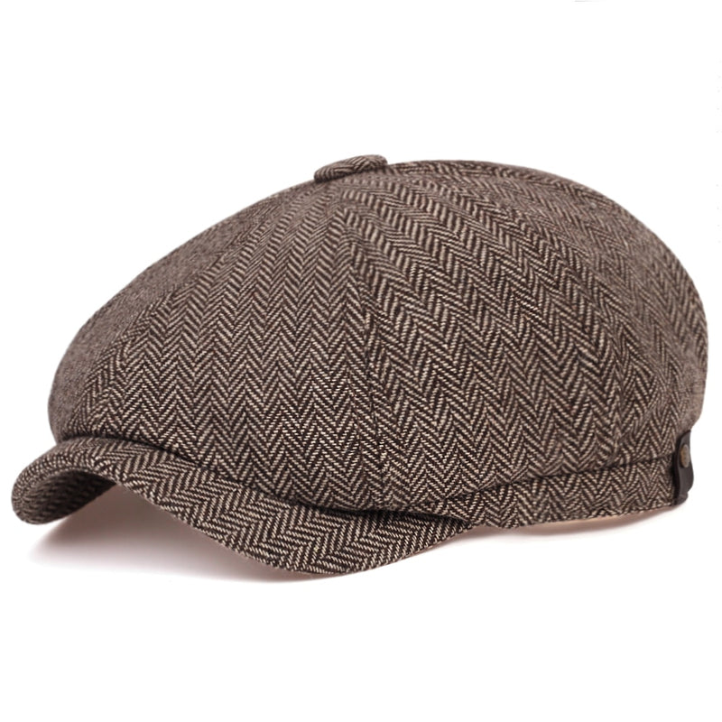 Fashion Wool Newsboy Caps New Men Herringbone Flat Caps Women Coffee British Gatsby Cap Autumn Winter Woolen beret Hat casquette