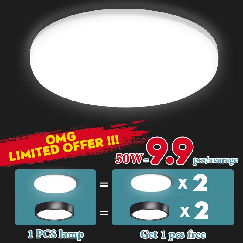 Round LED Panel Lights 15W 20W 30W 50W Downlight 220v Plafon LED Surface Ceiling Lamp For Kitchen Lighting