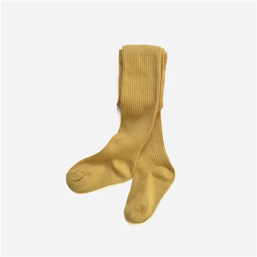 Lawadka Spring Autumn Children Tights For Girls Cotton Knitted Kid's Girls Pantyhose Solid Soft Baby Leggings White Black Tight