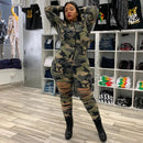 Women Jumpsuits Outfits Long Sleeve Bodycon Camouflage Jumpsuit Sexy Hollow Our Plus Size Jumpsuits Wholesale Dropshipping