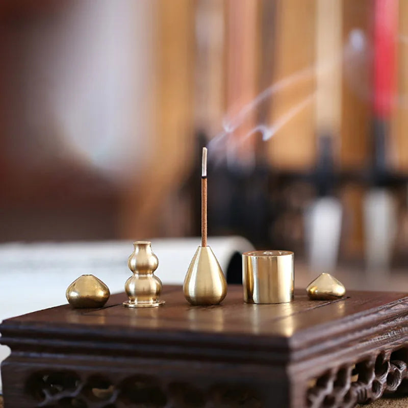 1Pcs Nice Gift Portable Incense Holder for Home Office Teahouse Multi Purpose Water Drop Shape S/M/L Brass