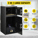 SucceBuy 33" Double Door Safe Deposit Box Secret Hidden Piggy Bank Steel Separate Storage Space Electronic Lock for Office Home