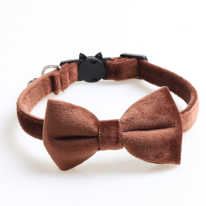 Breakaway Cat Collar with Bell and Bowtie Adjustable Safety Comfortable Velvet Soft Bow Kitten Collars for Cats Kitty Dog Puppy