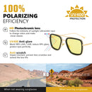 Square Vintage Designer Steam Punk Tony Stark Photochromic Sunglasses Polarized Men Yellow Lens Driving Glasses Oculos De Sol
