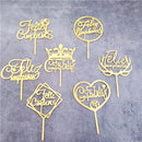 Golden Acrylic Happy Birthday Cake Topper Spanish language Birthday Party Cake Toppers For Kids holiday gifts Dessert Decoration