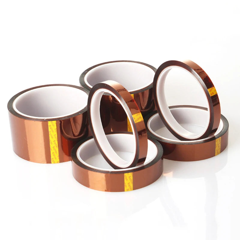 Kapton Tape 5/8/10/15/20mm 100ft BGA High Temperature Heat Resistant Polyimide Gold Adhesive Tape For Electronic Industry 33m