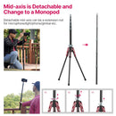 Ulanzi MT-49 Carbon Fiber Tripod Monopod With Detachable Bottom Bracket Balance Bar lightweight Outdoor Travel Tripod 1.5Kg Load