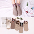 5 Pairs/Lot Cotton Women Socks Female Harajuku Casual Boat Cartoon Kawaii Cat Cute Invisiable Funny Girl Ankle Sock Set Gift