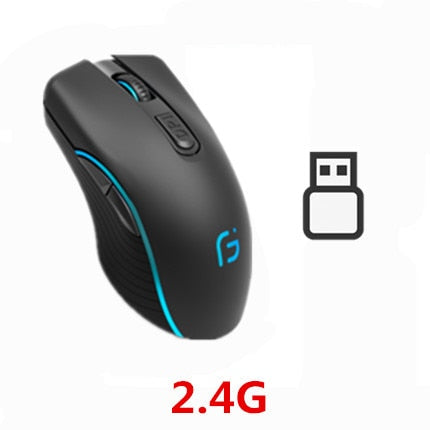 KuWFi Computer Mouse Bluetooth 4.0+2.4Ghz Mouse Wireless Dual Mode 2 In 1 2400DPI Ergonomic Portable Optical Mice for PC/Laptop