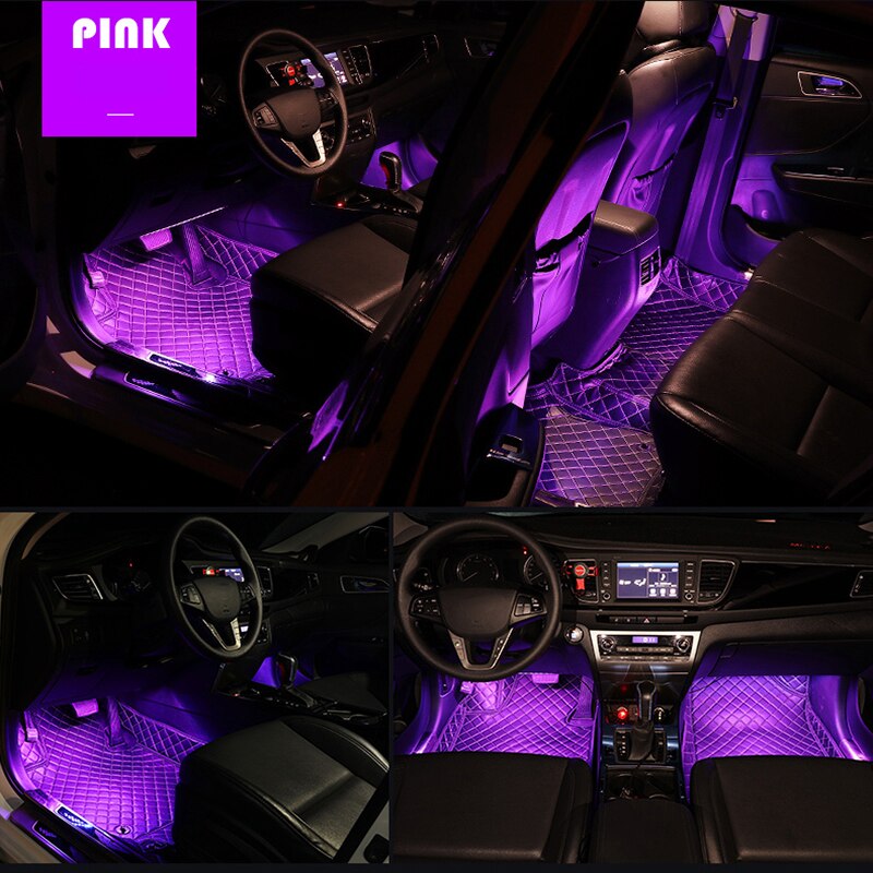 NEW LED Car Foot Light Ambient Lamp USB App Remote Box Control Multiple Modes Automotive Interior Decorative Lights