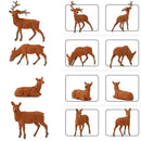 12pcs/24pcs Model Railway HO Scale 1:87 Painted Wild Animal Moose Elk PVC Model Deer AN8714