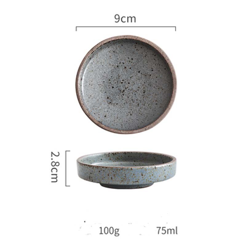 FANCITY Retro style creative ceramic tableware household restaurant pottery dish rice bowl sauce dish dessert dish