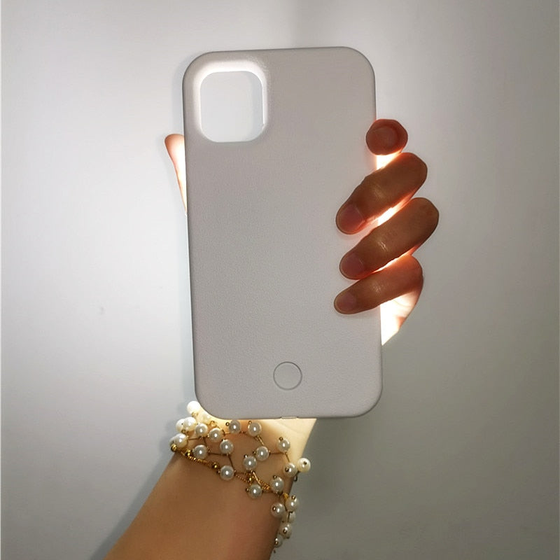 LED Selfie Phone Cases For iPhone 11 12 13 Pro Max Selfie Light Flash case For iPhone 7 8 For iPhone 12Pro Max Phone Case