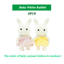 Easter Bunny Simulation Forest Animal Baby Toys Rabbit Family Dolls Dollhouse Figures Collectible Toy  4.5cm Furniture Set Gift