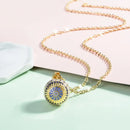 Eudora Harmony ball Pendant Pregnancy Bola Ball Enamel Ball Necklace Blue-Gold Color Flower Chime Ball Jewelry for pregnancy