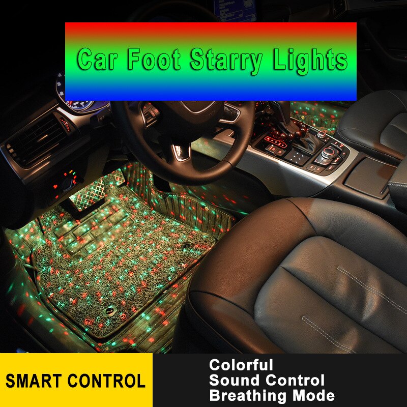 Car Interior Foot Light Auto LED Strip Atmosphere Decorative Lamp Colors Styling USB RGB LED Bulb Music voice control New 2020