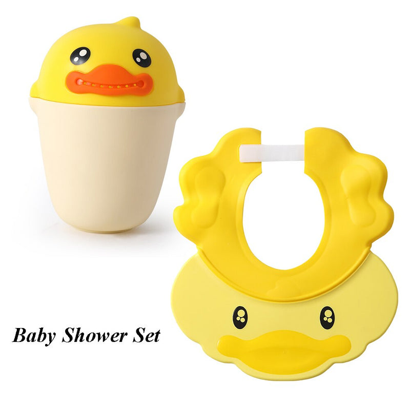 Children Shampoo Cap Baby Soft Cartoon Bath Visor Hat Adjustable Baby Shower Protect Eye Water-proof Hair Shield Cap for Infant