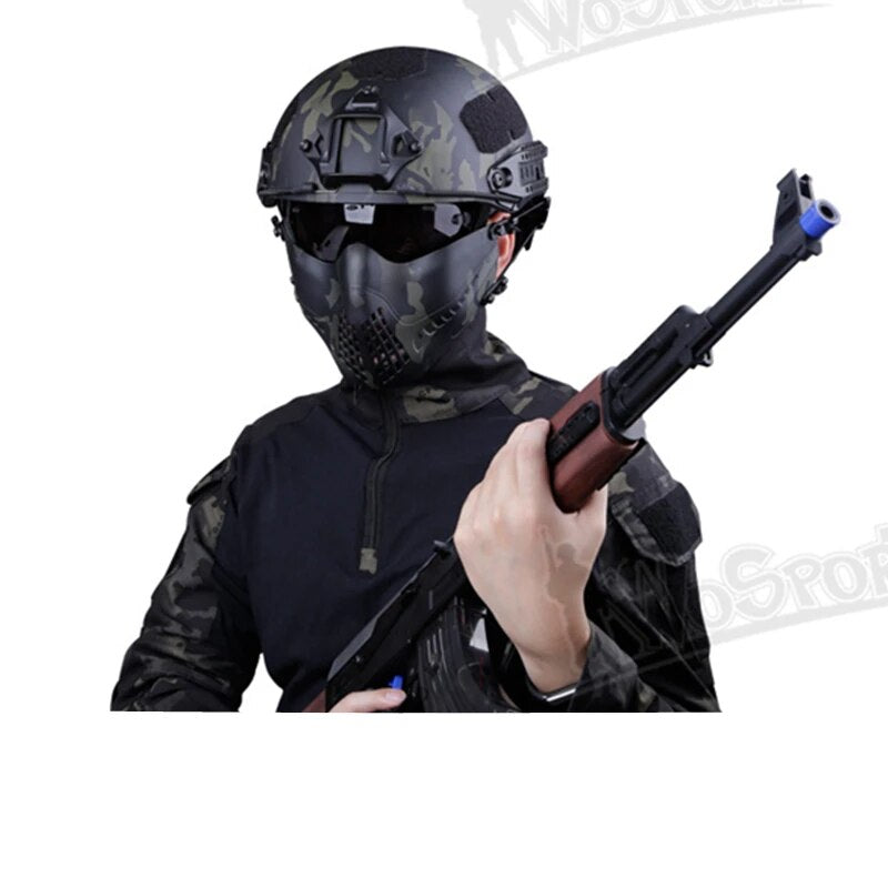 Airsoft Masks Dual mode Half Face Pilot Mask Tactical Mask Hunting Rifle Air Military Games Shooting Paintball Protective Mask