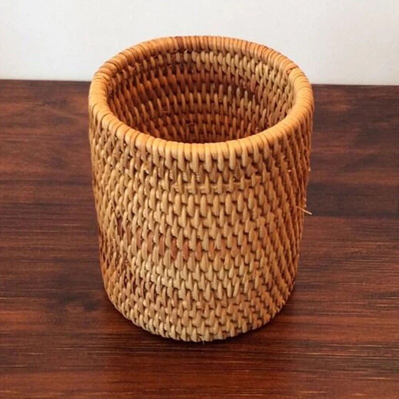 Handmade Rattan Chopsticks Spoon Table Knife Fork Tableware Storage Box Household Storage Basket Storage Rack Kitchen Tools