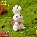 Easter Bunny Decoration Mini Resin Rabbit Craft Miniature Figurine Landscape Model Home Desktop Decor Fairy Garden Decoration