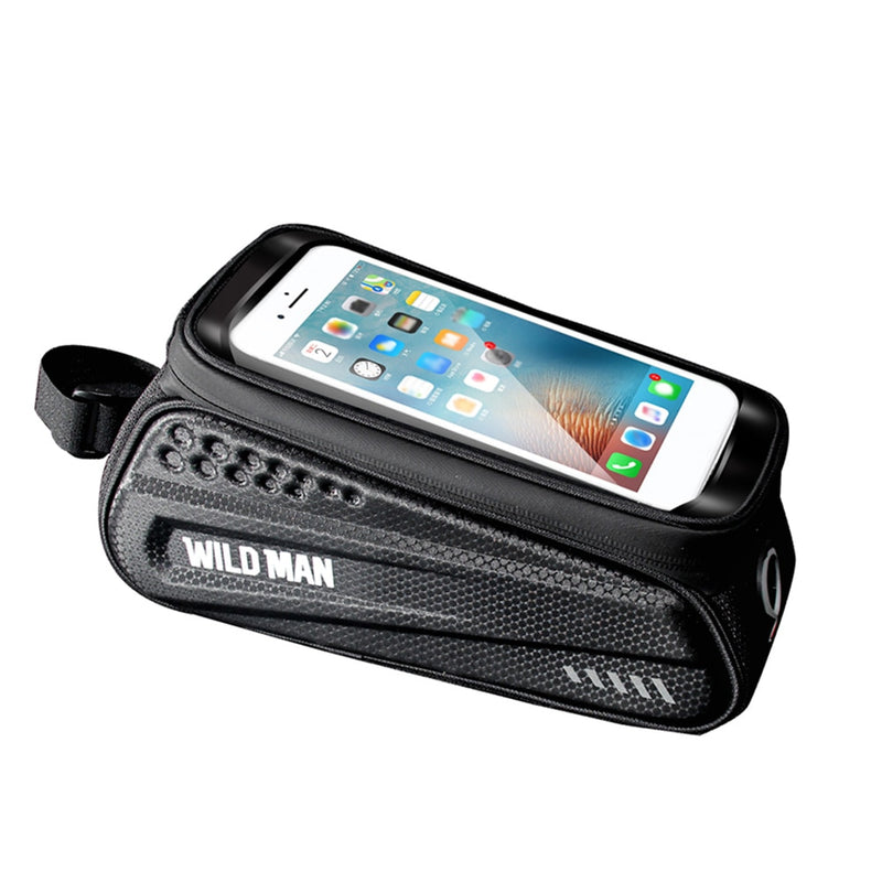 WILD MAN 1L MTB Bike Bag Bicycle Touch Screen Saddle Pouch Waterproof Top Tube Hard Shell Case Cycling Bicicleta  Accessories