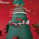 Bamoer 925 Sterling Silver Christmas Stockling Charms Candy Canes Love Pendant Fit for Women Bracelet & Bangle Christmas Gift