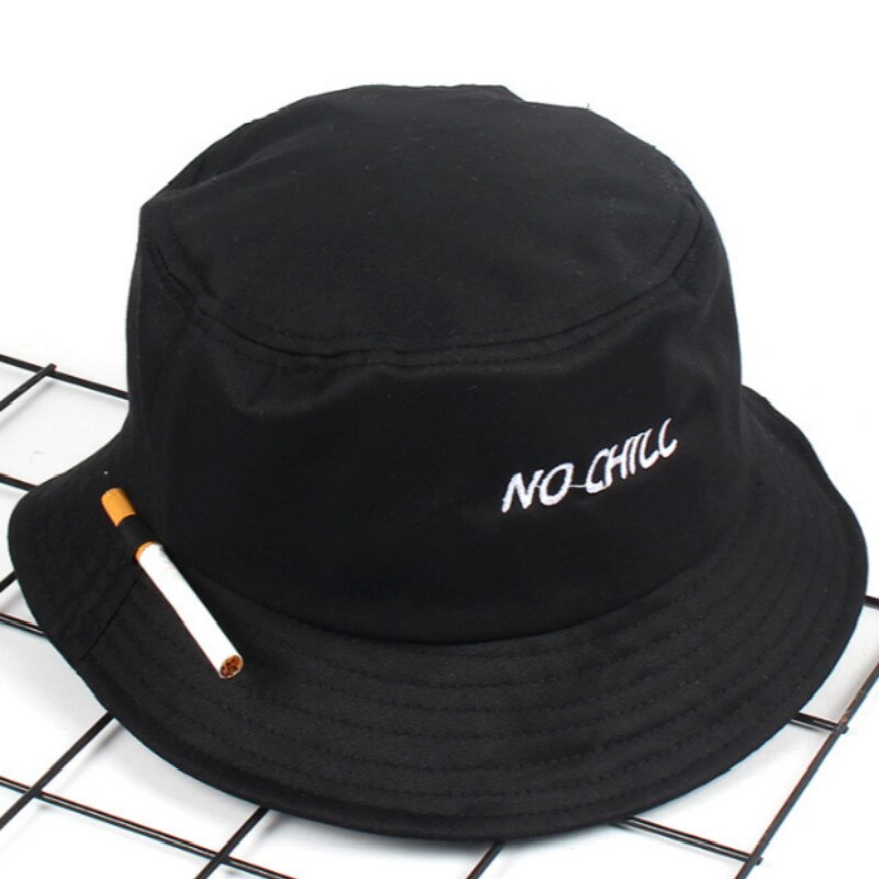 NO CHILL Bucket Hat Hip Hop Cotton Fisherman Hat Outdoor Sports Summer Men Hat Bob Hiking Fishing Cap Male Panama dropship