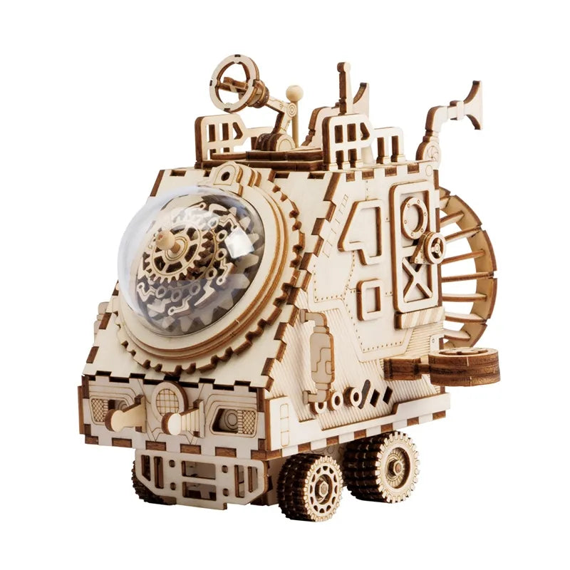 Robotime 3D Wooden Puzzle 5 Kinds Fan Rotatable DIY Steampunk Model Building Kits Assembly Toy Gift for Children Adult AM601