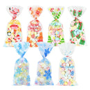 100Pcs Christmas Transparent Plastic Bags for Candy Lollipop Cookie Packaging Cellophane Bag Christmas Wedding Birthday Gift Bag