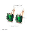 Kinel Luxury 585 Rose Gold Bride Women Earring Wedding Jewelry Fashion Big Square Blue/White/Green Natural Zircon Drop Earring