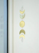 Modern Brass Moon Phases Crystal Wall Hanging Art | Sun Catcher
