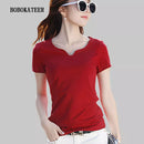 BOBOKATEER Summer T shirt Women Tshirts Short Sleeve Tops Tee Shirt Femme Ropa Mujer Verano 2023 Cotton T-shirt Woman Clothing